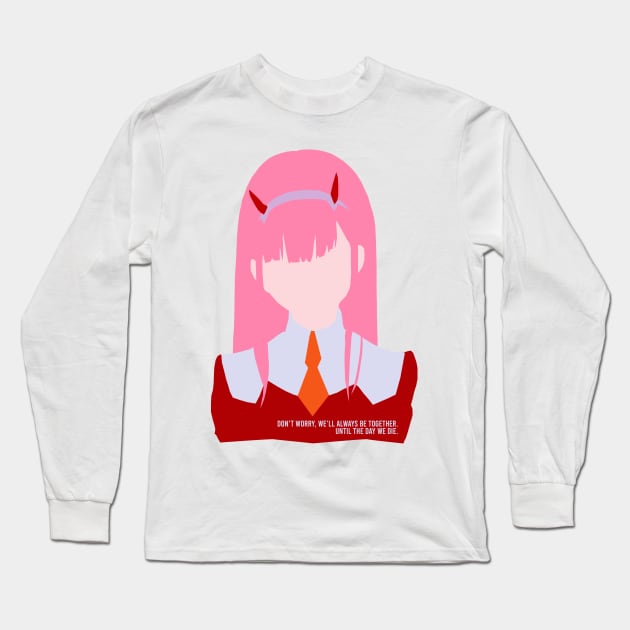 Zero Two Minimalistic Illustration Long Sleeve T-Shirt by Lockdown Designs